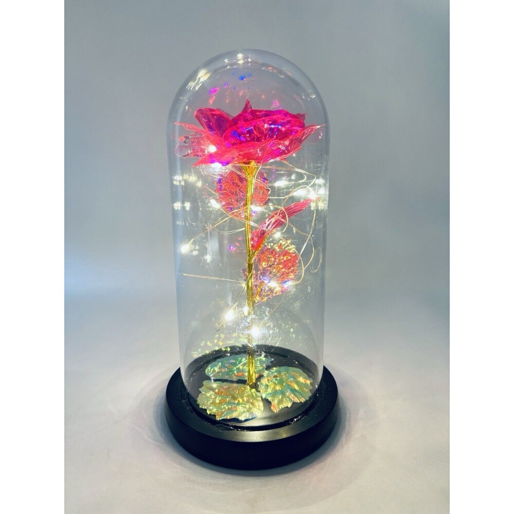 Enchanted Foreverβ Rose Flower In Dome Glass LED Night Light Anniversaries Gift